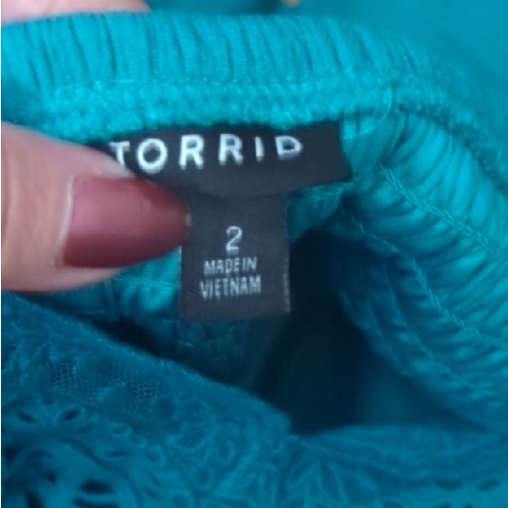 💙 Torrid Crochet Babydoll Tank | Tall Blue | Size 2 💙 - Picture 4 of 4